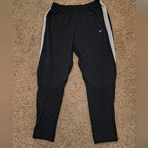 Nike Dri-Fit Black White Track Warm-Up Athletic Pants Large